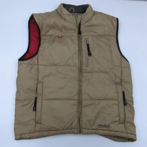 Eddie Bauer Ebtek Men's Puffer Vest Full Zip Beige Men's Size Large Tall LT VTG - Picture 1 of 14