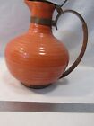 Vintage BAUER Los Angeles Pottery Orange Pitcher Copper RARE Vase Ringware USA