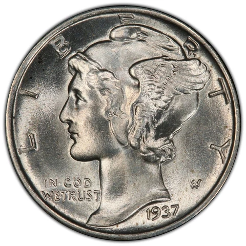 1937 Mercury 10C PCGS Certified MS66FB Cover