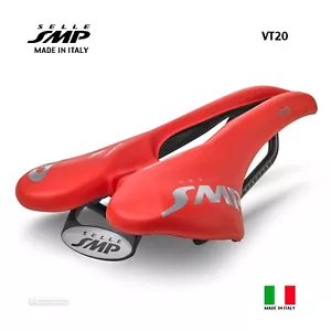 NEW Selle SMP VT20 Saddle : VELVET TOUCH RED - MADE IN iTALY! - Picture 1 of 4