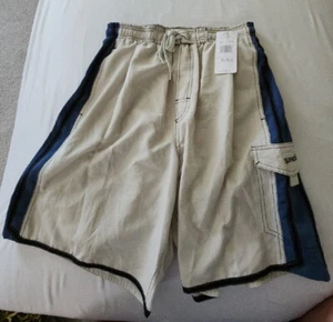 Vintage XL Kids Stone And Blue Swim Trunks NEW - Picture 1 of 4