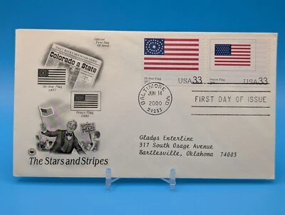 2000 US 33c 38-Star & Peace Flag FDC Baltimore MD The Stars and Stripes - Image 1 of 3