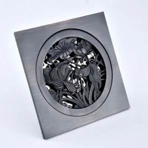 Oil Rubbed Bronze shower drain Square Bathroom Floor Waste Water Strainer Zhr089 - Bild 1 von 8