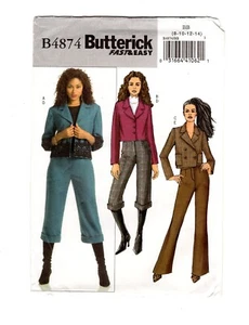Women's Unlined Jacket, Pants Butterick B4874 Size 8-10-12-14 Uncut F/F - Picture 1 of 4