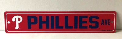 New MLB Philadelphia Phillies Sign PHILLIES AVE  3.75"x19" Plastic Sign - Image 1 of 4
