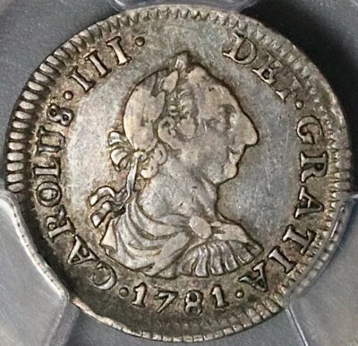 1781 PCGS XF 40 Mexico 1/2 Real Charles III Spain Colony Pirate Coin (22101603C) - Image 1 of 4