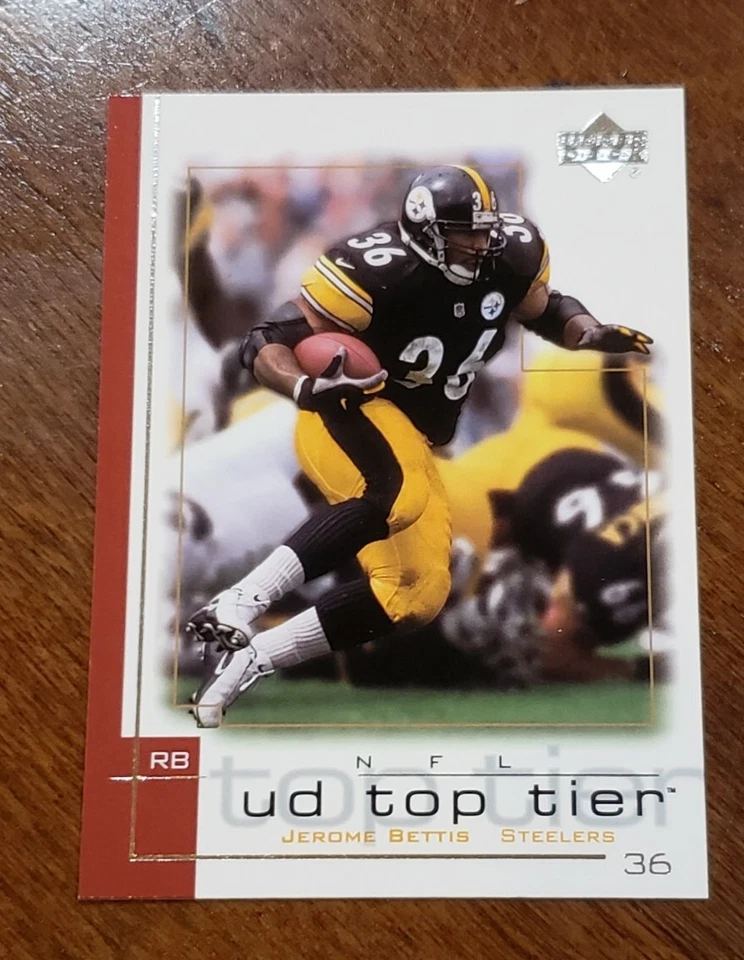 2001 Upper Deck Top Tier #134 Jerome Bettis  - Pittsburgh Steelers   - Image 1 of 2