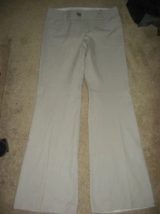 Womens Lt Gray Pinstriped BANANA REPUBLIC Martin Stretch Khakis Pants 4 - Picture 1 of 1