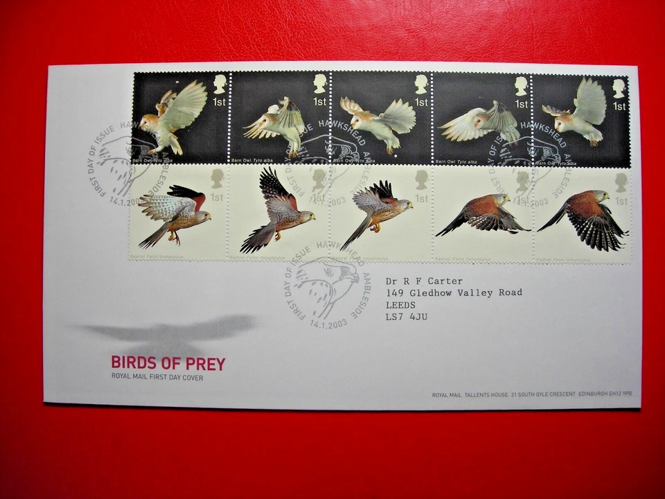 GB 2003 BIRDS OF PREY SET ON FDC SG2328/36 - Image 1 of 1