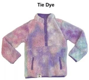 Member's Mark Girls Cuddly Sherpa Pullover Tie Dye Size 10-12 Purple Pink - Picture 1 of 8
