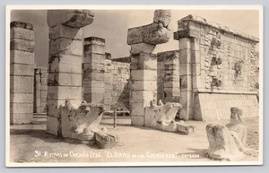 Ruinas de Chichen Itza Temple of the Warriors Entrance Mexico RPPC Postcard - Picture 1 of 2