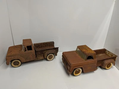 2 Vintage Structos Stepside Pick Up Trucks Custom Pressed Steel LQQK ! - Image 1 of 4
