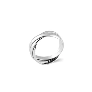 KBC - Bague Alliance Mixte Argent 925 Rhodié 3 Anneaux 3mm - Picture 1 of 11