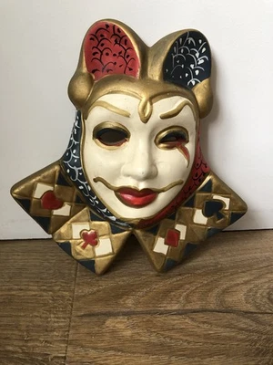 Harlequin Jester Mask Ceramic Hanging Wall Decoration - Image 1 of 4