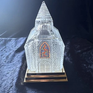 VTG Avon Gift Collection Silent Night Light-Up Crystal Glass Church Vintage 1992 - Picture 1 of 6