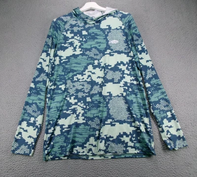 Camisa masculina AFTCO MÉDIA tática com capuz manga longa azul-petróleo estampa camuflada Digi Aftech - Imagem 1 de 4