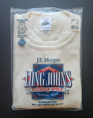 Hombre J.E. Camisa Morgan Long Johns Grande Térmica Manga Larga Mezcla Poli Algodón Foto 1 de 4