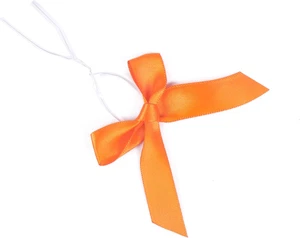 50 Pack Orange Satin Ribbon Twist Tie Bows for Treat Bags, Gift Bags, Bakery Can - Picture 1 of 12