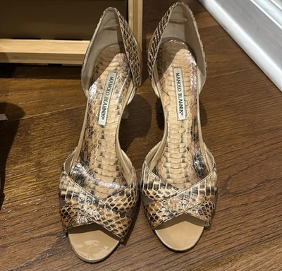 Принт Manolo Blahnik серо-коричневый обнаженная змея - Изображение 1 из 4