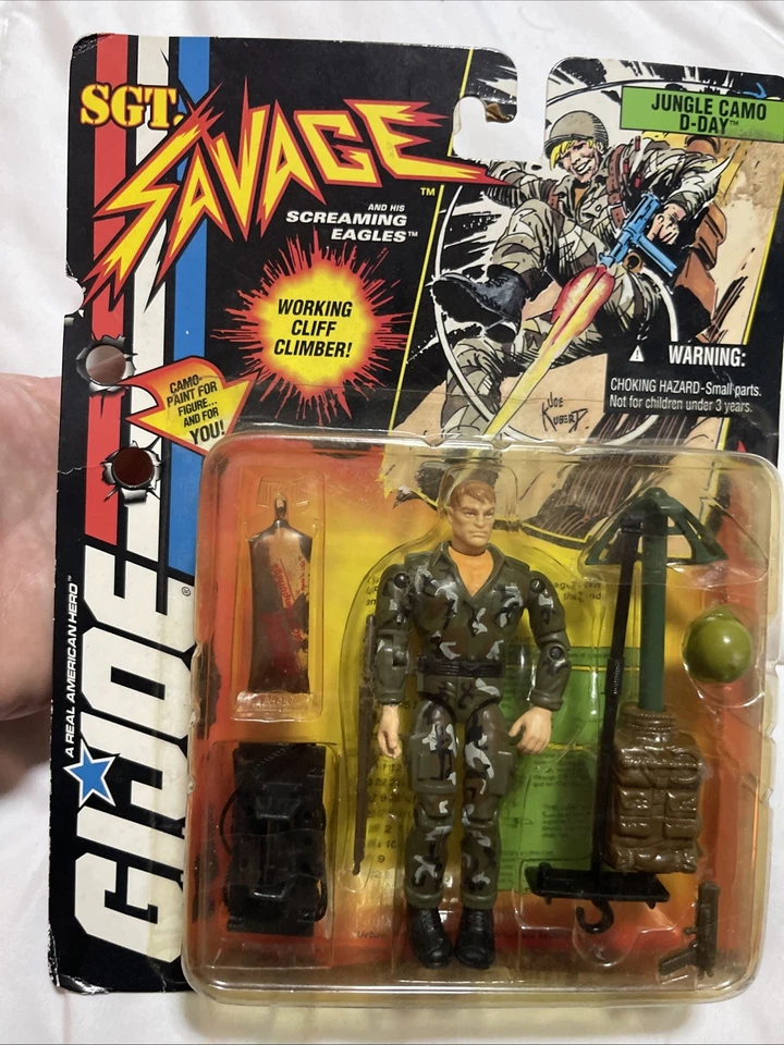 Hasbro 1994 Gi Joe Sgt Savage Action Figure Jungle Camo D-day