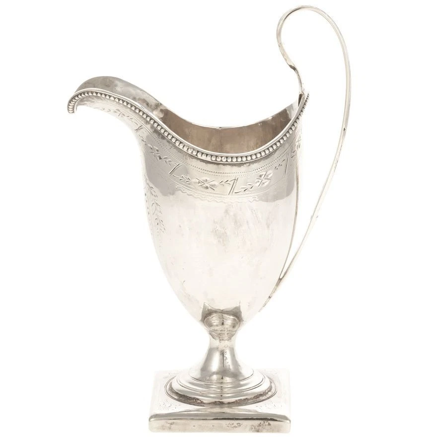 Jarro de creme antigo de prata George III de 1792 por Peter & Ann Bateman Londres Inglaterra - Imagem 1 de 4