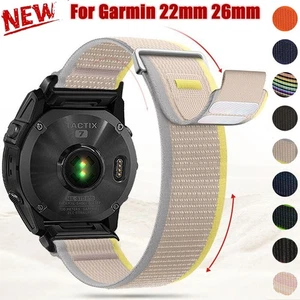 QuickFit Nylon Band Watch Strap For Garmin Fenix E 8 7 7X 6 6X Pro 5 5X 3HR Epix - Picture 1 of 55