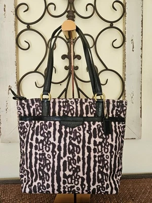 Bolso de Hombro Coach Signature Sis Leopardo Ocelote Estampado Animal Cremallera F31901 Nuevo con Etiquetas Foto 1 de 4