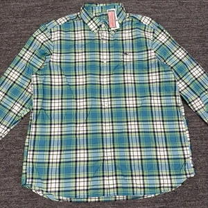 Vineyard Vines Hemd XL grün kariert Knopfleiste Classic Fit Wal Performance NEU - Bild 1 von 10