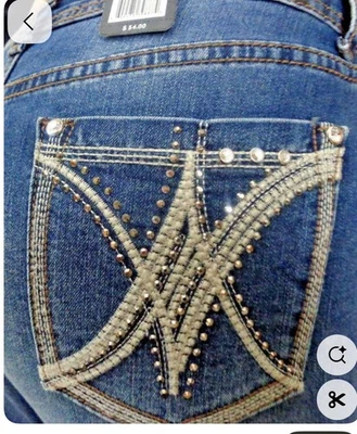 Pantalones de mezclilla Earl Jean para mujer ajustados con solapa y bolsillo talla 14P tiro medio NUEVOS CON ETIQUETAS Foto 1 de 4