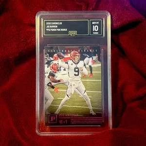 2020 Panini Chronicles Joe Burrow Bengals PINK Rookie Card #PA-1 Gem Mint 10 - Picture 1 of 2