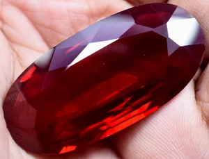 Natural 121.45 Ct Blood Red Ruby Mozambique GGL Certified Loose Gemstone - Picture 1 of 10