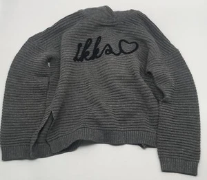 Ikks girls gray hooded ribbed sweater sz 4y - Picture 1 of 4