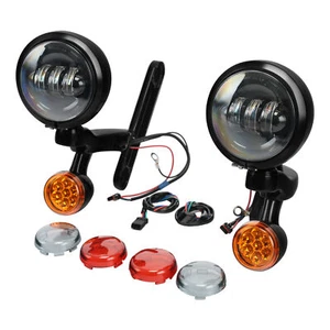 4.5"Auxiliary LED Spot Fog Light Turn Signal For Harley Electra Road Glide 94-24 - Picture 1 of 10