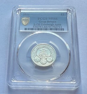 2011 One pound coin - Graded by PCGS MS66 - Picture 1 of 3