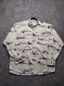 Columbia Mens River Lodge Pheasant Print Button Down Bird Hunting Shirt Size XXL - Picture 1 of 10