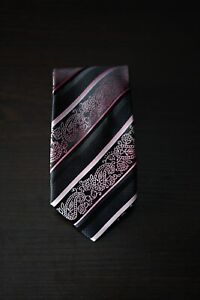 Pink and Black Stripe Men's Tie Necktie