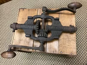Antique Buckeye Boss Machine Barn Beam Auger Drill Cast Iron Tool Patent 1882 - Picture 1 of 19