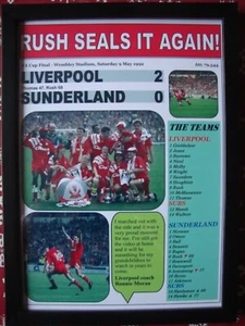 Liverpool 2 Sunderland 0 - 1992 FA Cup final - framed print - Picture 1 of 2