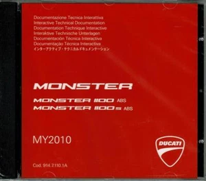 Ducati Monster 1100 91471101A 2010 CD manual de tienda de fábrica, nuevo, inglés + otros - Imagen 1 de 1