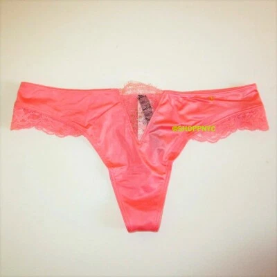 VICTORIA SECRET Tanga Tanga Tanga Satinado Muy Sexy XXL Coral Naranja Suave Foto 1 de 4