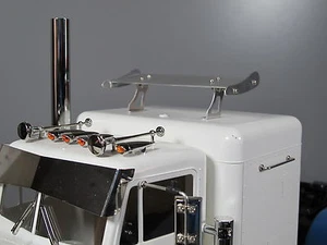Aluminum 12.3cm Roof Spoiler Wing S Style Tamiya R/C 1/14 King Grand Hauler Semi - Picture 1 of 17