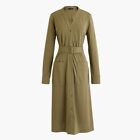 NWT J.CREW Long Sleeve Belted Knit Dress in Frosty Olive Green, Size S, $119