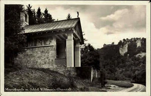 1933 Stempel BEURON auf AK Maurus-Kapelle mit Schloss Wildenstein Donau-Tal AK - Picture 1 of 2