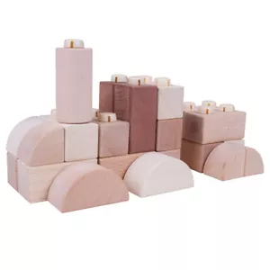 Bigjigs Toys Natur Holz Klickblöcke (100 Stück) Stapelblöcke - Bild 1 von 3