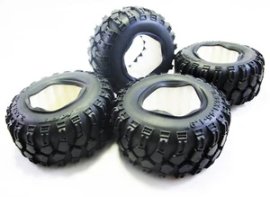90mm Tire Set 1.9" with Foam Insert 3.55x1.45-1.9 Inch for 1/10 Crawler - 4 pcs - Picture 1 of 3