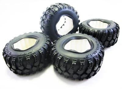 90mm Tire Set 1.9" with Foam Insert 3.55x1.45-1.9 Inch for 1/10 Crawler - 4 pcs - Image 1 of 3