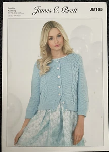 Damen Strickjacke mit Zopfmuster STRICKMUSTER Langarm James C Brett JB165 - Bild 1 von 7
