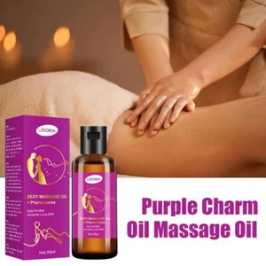 Huile de massage à breloque violette aromathérapie naturelle sensuelle émotionnelle romantique C9 - Photo 1/8