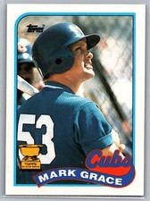 1989 Topps Mark Grace "All Star Rookie" 2nd Year Baseball Card #465 Chi Cubs 🔥