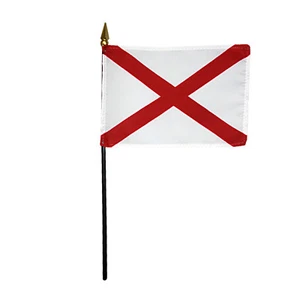 Alabama AL State Poliéster Miniatura Mesa Escritorio Bandera 4" x 6" (Paquete de 12) - Imagen 1 de 3